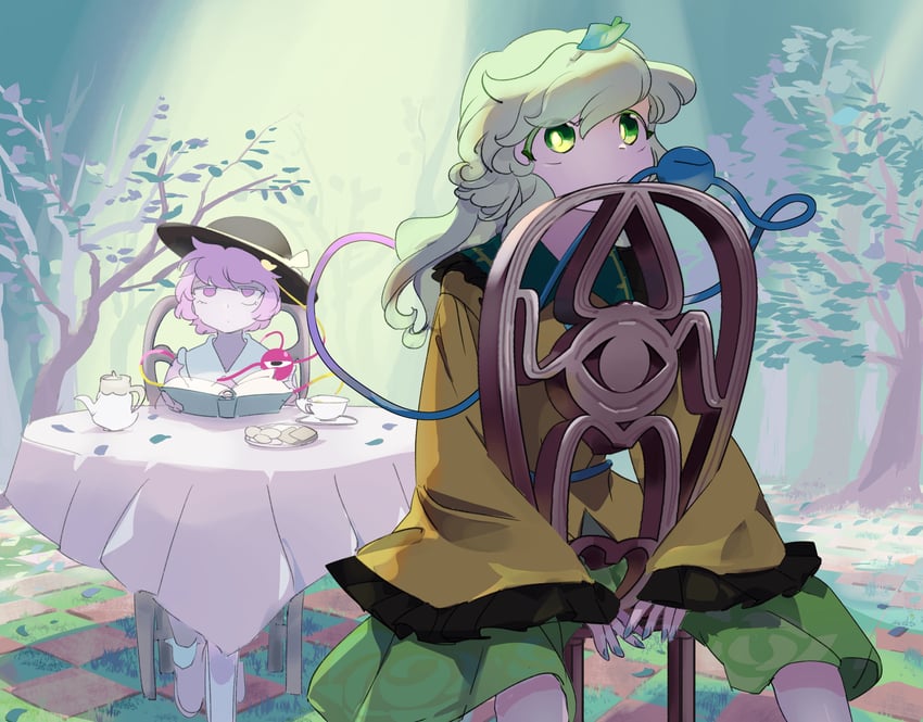 komeiji koishi and komeiji satori (touhou) drawn by chamaruk