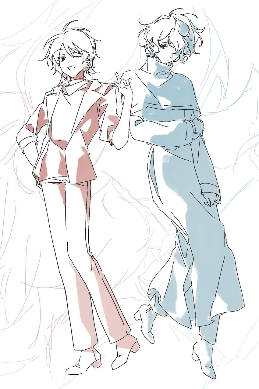 utsugi noriyuki and harada minoru (saibou shinkyoku) drawn by utsugi100days