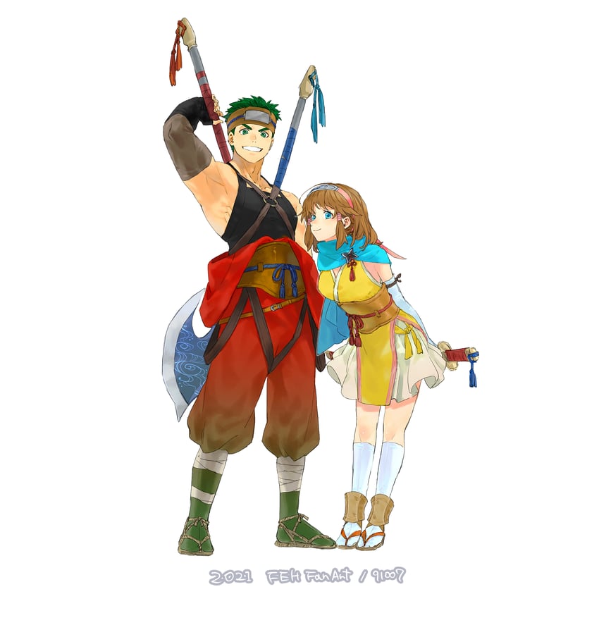 mist and boyd (fire emblem and 2 more) drawn by 91007