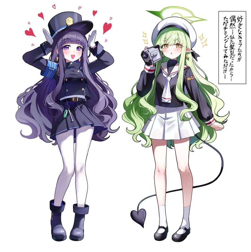 hikari and daidouji tomoyo (blue archive and 1 more) drawn by sak_(lemondisk)
