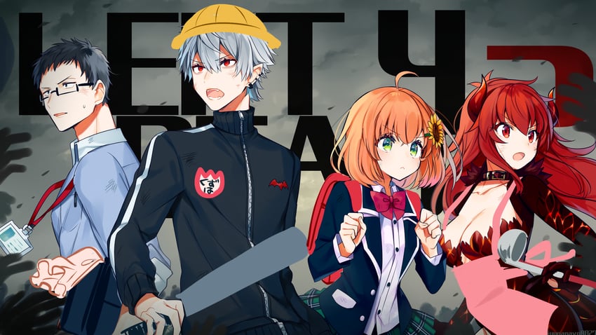honma himawari, yashiro kizuku, kuzuha, and dola (nijisanji and 2 more) drawn by ninahachi