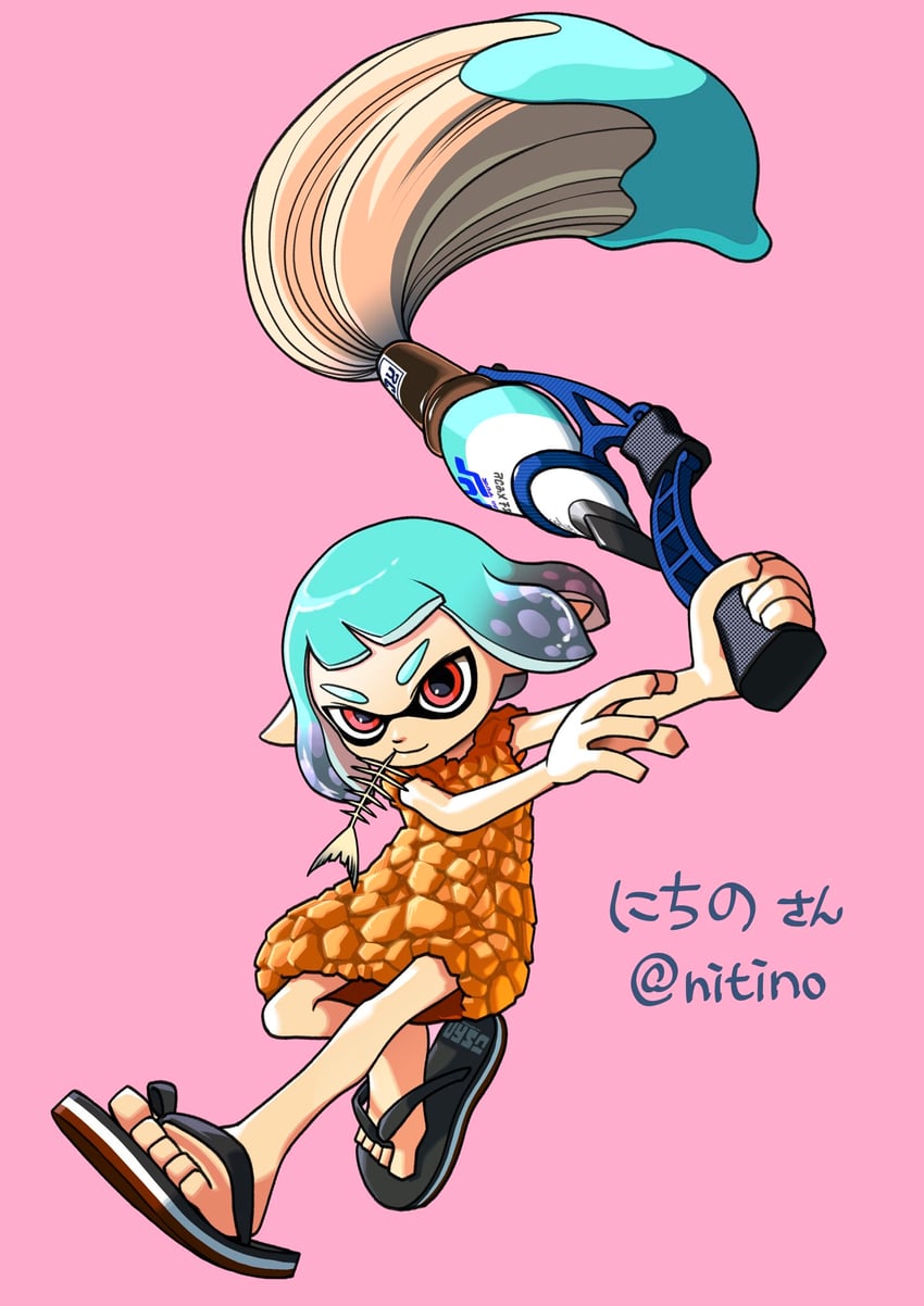 inkling player character and inkling girl (splatoon and 1 more) drawn by xdies_ds