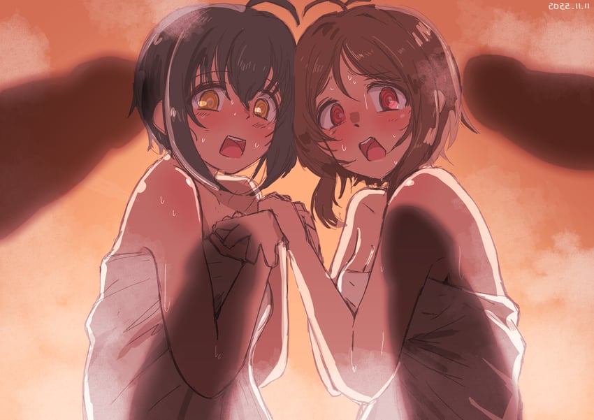 kohinata miho and domyoji karin (idolmaster and 1 more) drawn by tomawarinosuizou