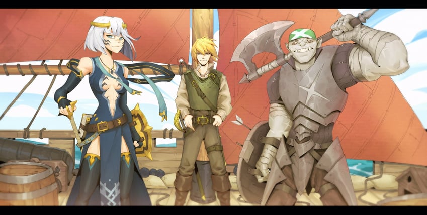 gull nullminar, freyja weiss, and captain gnish (original) drawn by ohmsart