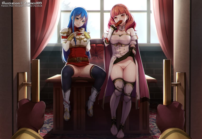 kiran, celica, male kiran, and caeda (fire emblem and 4 more) drawn by dannex009
