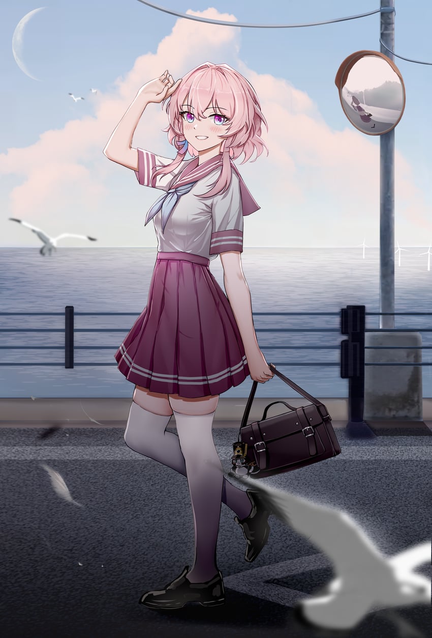 march 7th and pom-pom (honkai and 1 more) drawn by wangzili_shitoumen