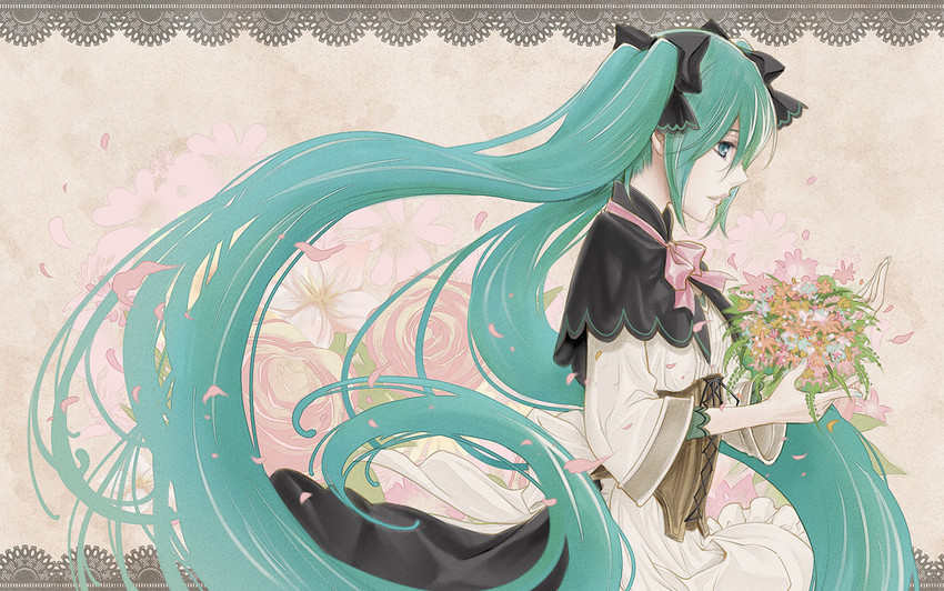 hatsune miku and michaela (vocaloid and 3 more) drawn by kitano_tomotoshi