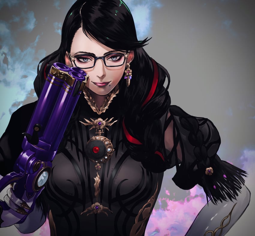 bayonetta (bayonetta and 1 more) drawn by gauss_<bokashi