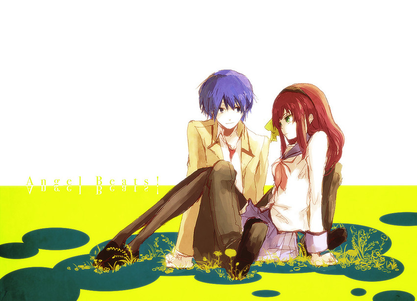 nakamura yuri and hinata hideki (angel beats!) drawn by urr