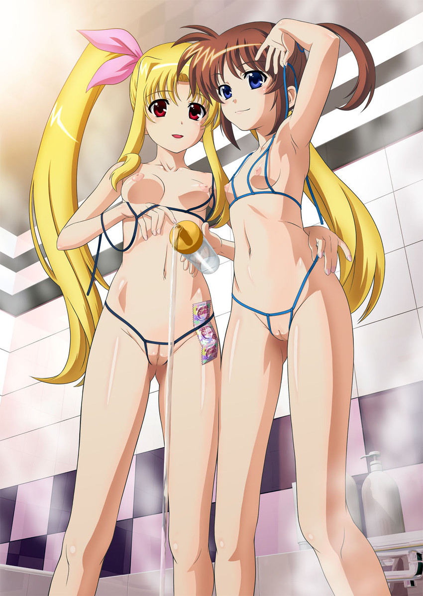 fate testarossa and takamachi nanoha (lyrical nanoha and 1 more) drawn by tooo