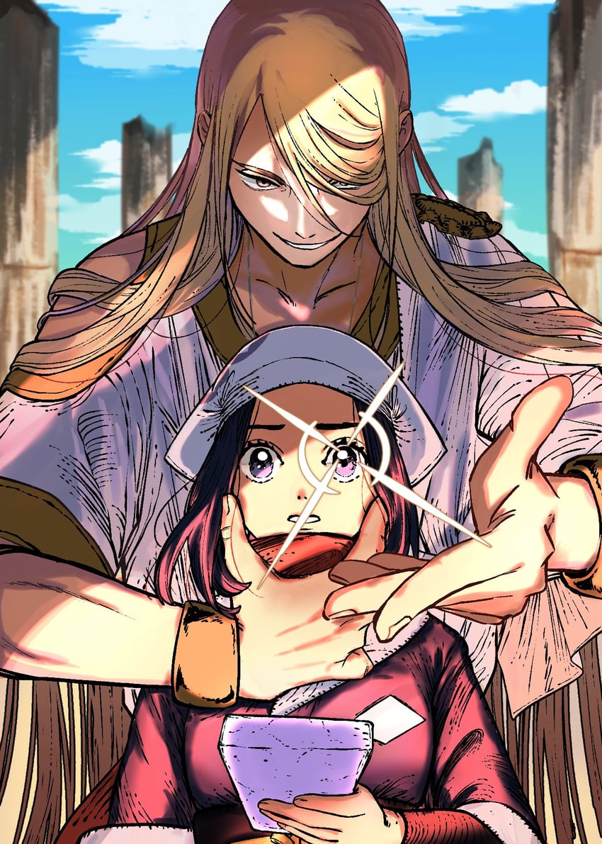 akari and volo (pokemon and 1 more) drawn by mitoshi