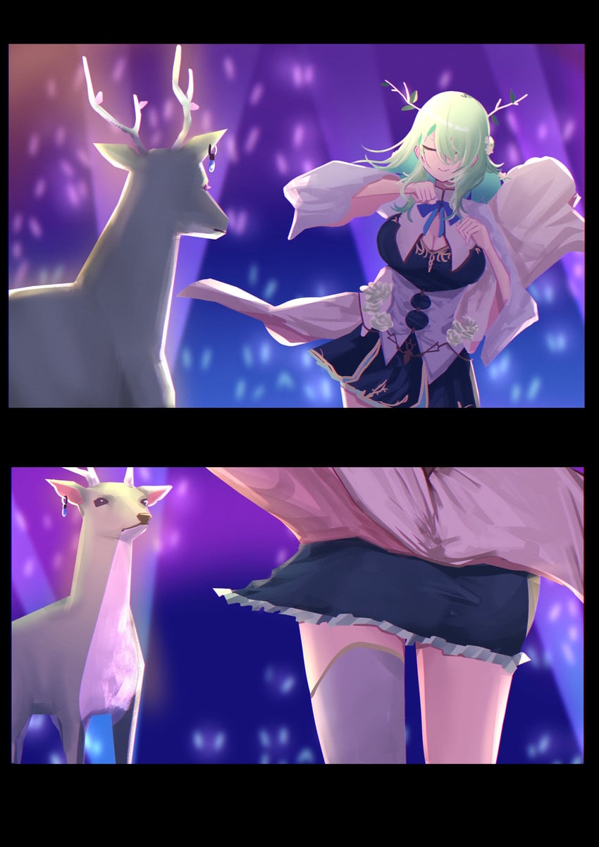 ceres fauna and nemu (hololive and 2 more) drawn by punpond
