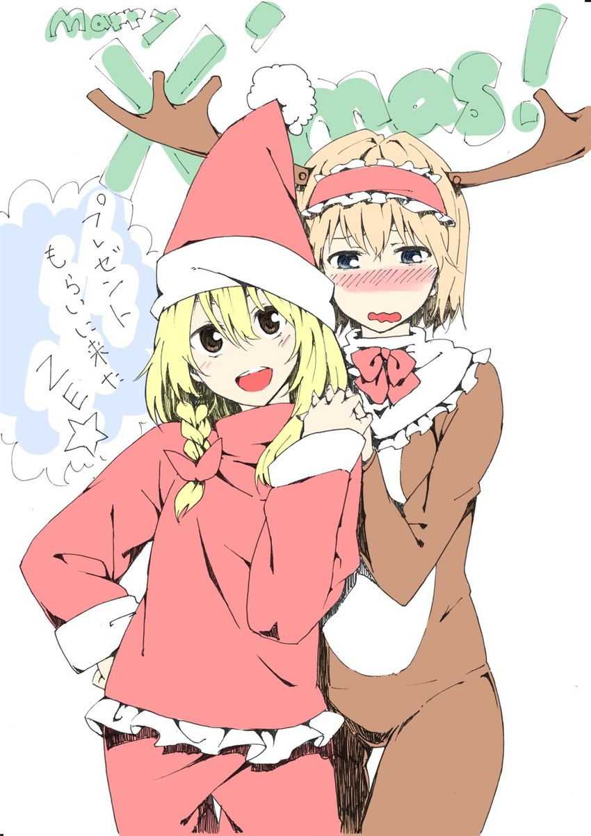 kirisame marisa and alice margatroid (touhou) drawn by pino_(birthdayparty)