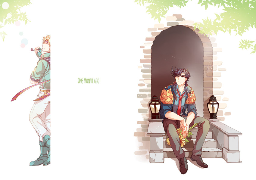 joseph joestar and caesar anthonio zeppeli (jojo no kimyou na bouken and 1 more) drawn by akiae_(hayj14)