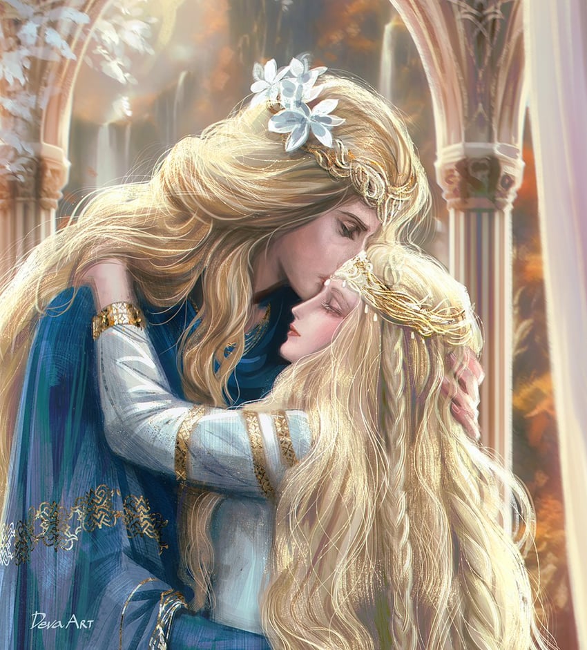 miquella and godwyn the golden (elden ring) drawn by develvdeva