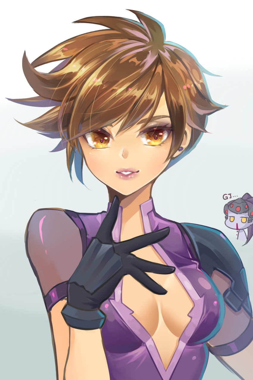 tracer and widowmaker (overwatch and 1 more) drawn by kaoruru_(sakuno2911)