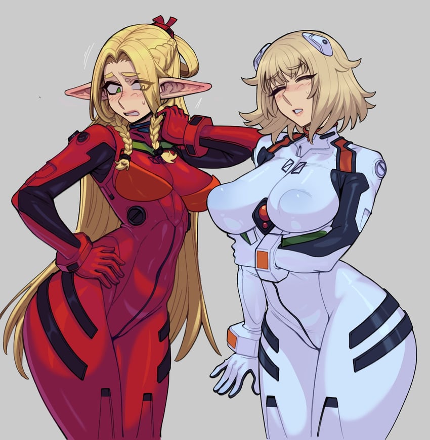 souryuu asuka langley, ayanami rei, marcille donato, and falin touden (neon genesis evangelion and 1 more) drawn by cosita_art