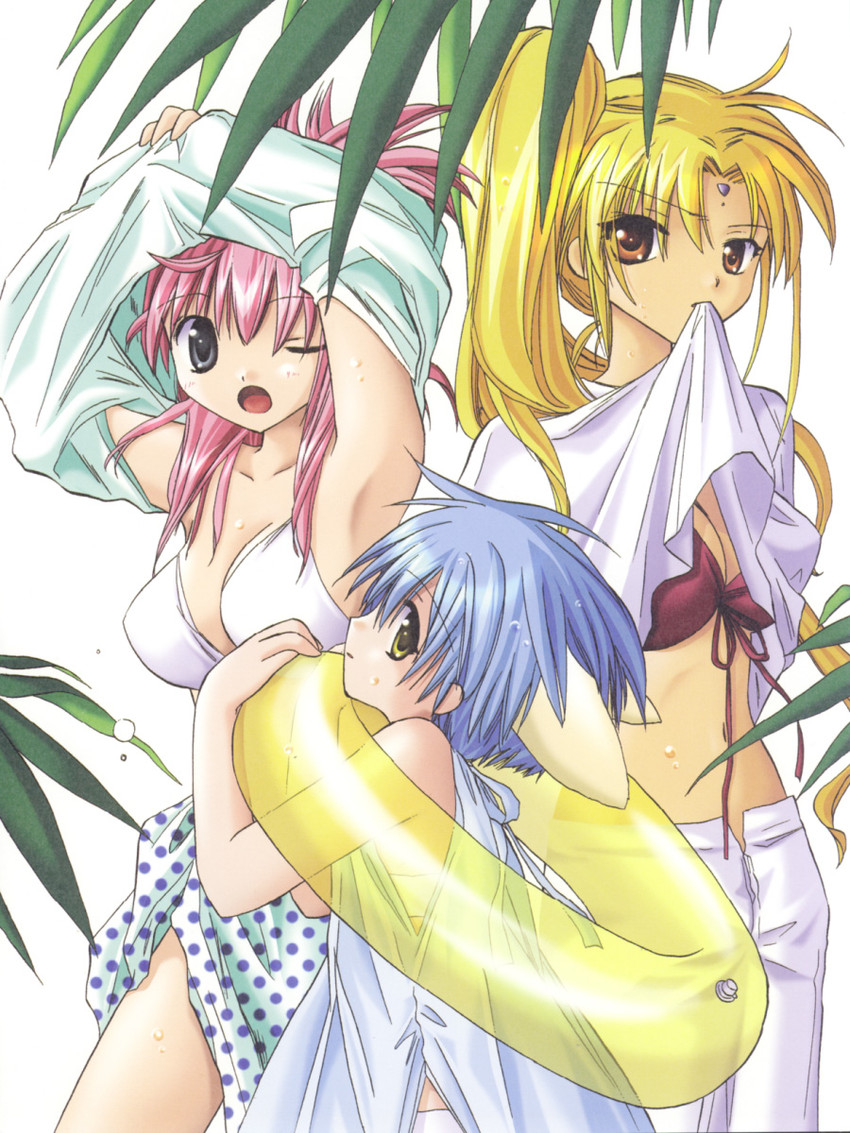 milfeulle sakuraba, mint blancmanche, and ranpha franboise (galaxy angel) drawn by kanan