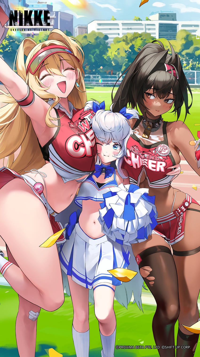 bay, clay, and poli (goddess of victory: nikke) drawn by tigermtang