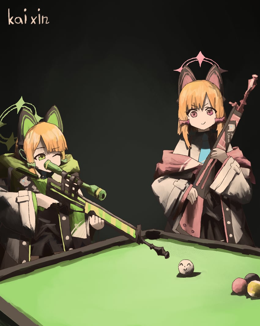 sensei, doodle sensei, momoi, and midori (blue archive) drawn by kai_xin