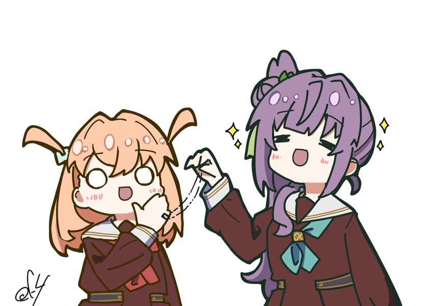 hinoshita kaho and otomune kozue (love live! and 1 more) drawn by oofushi_ao