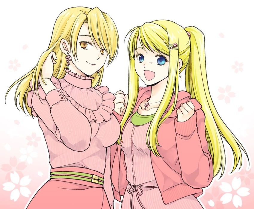 winry rockbell and riza hawkeye (fullmetal alchemist) drawn by takafuji_yuna