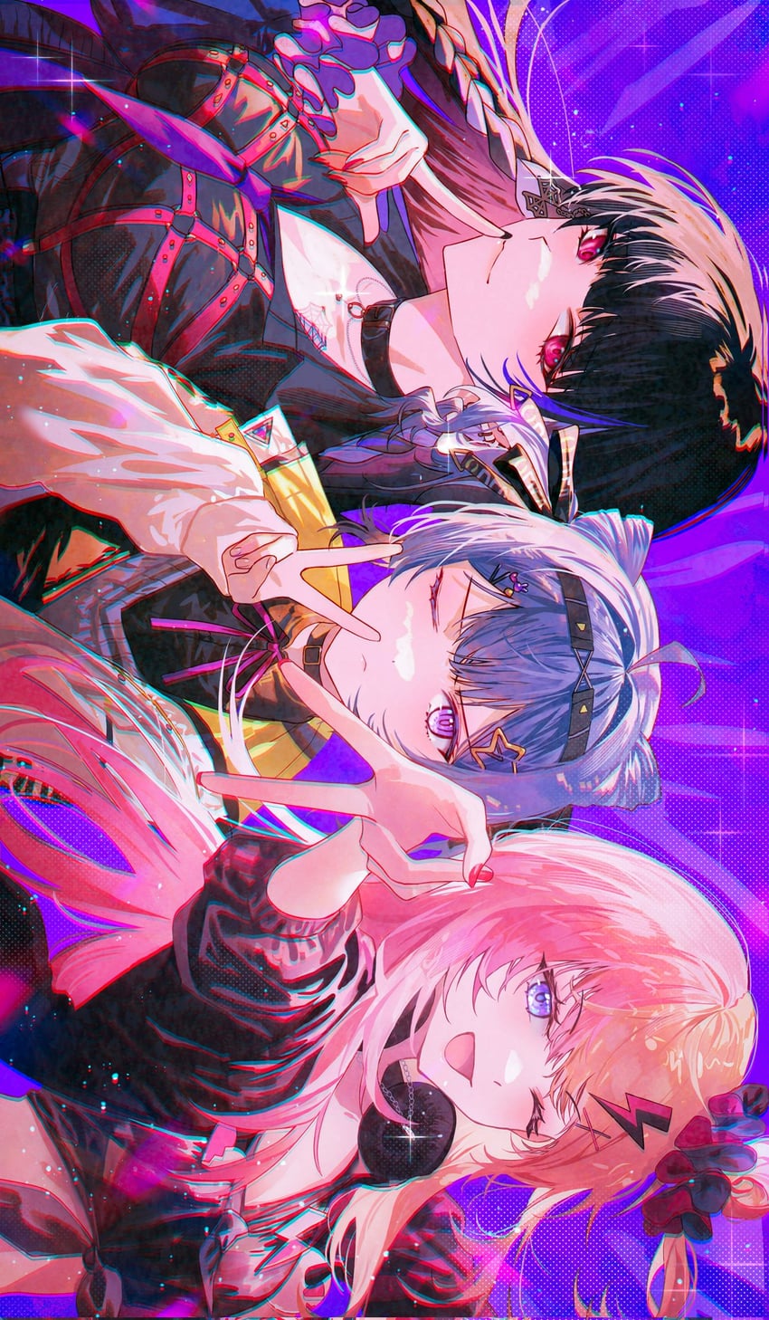 meloco kyoran, kotoka torahime, and zaion lanza (nijisanji and 1 more) drawn by pangpangpq