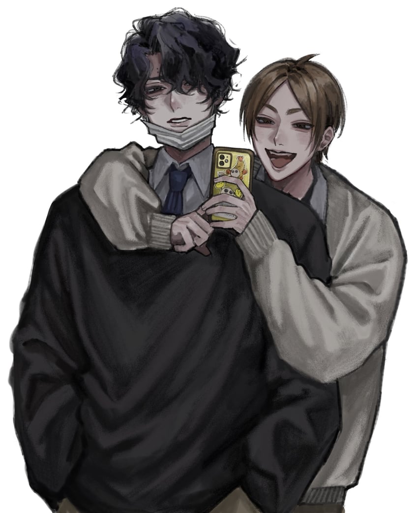 sakusa kiyoomi and komori motoya (haikyuu!!) drawn by 13v_xlll