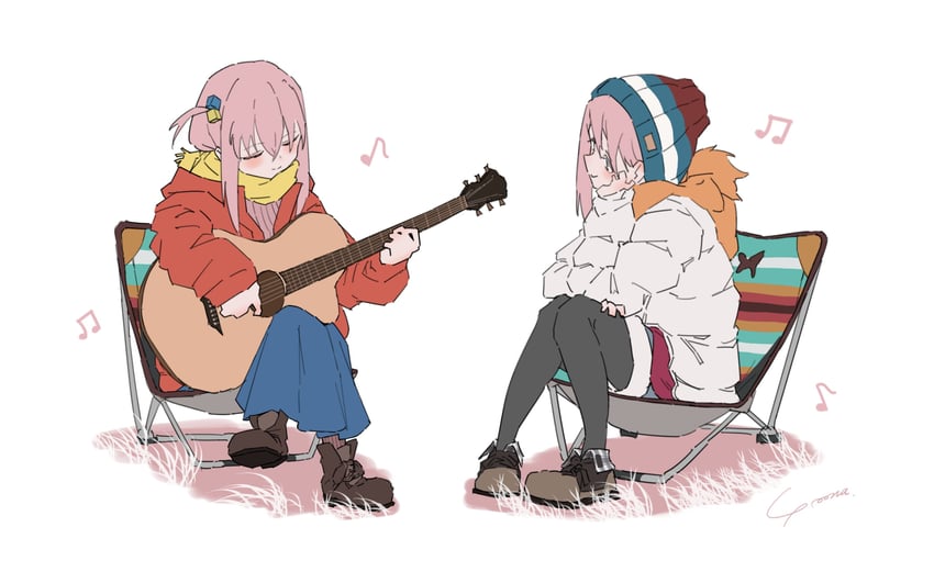 gotoh hitori and kagamihara nadeshiko (bocchi the rock! and 2 more) drawn by yo_na