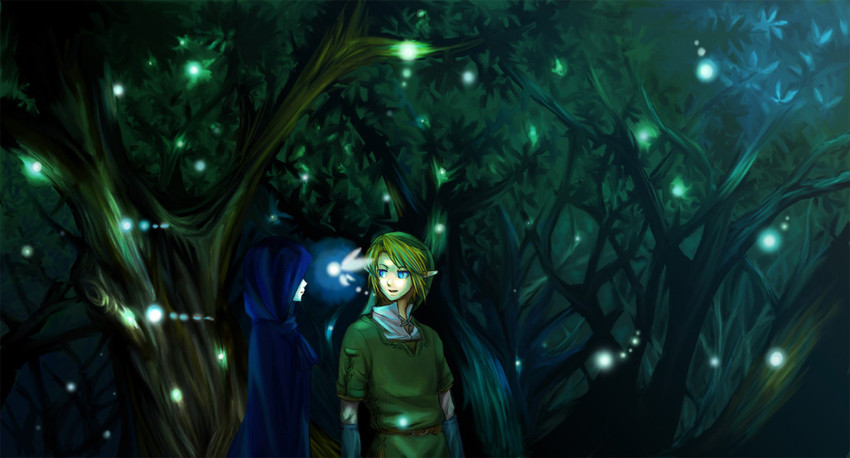 link, princess zelda, and navi (the legend of zelda and 1 more) drawn by saiba_(henrietta)