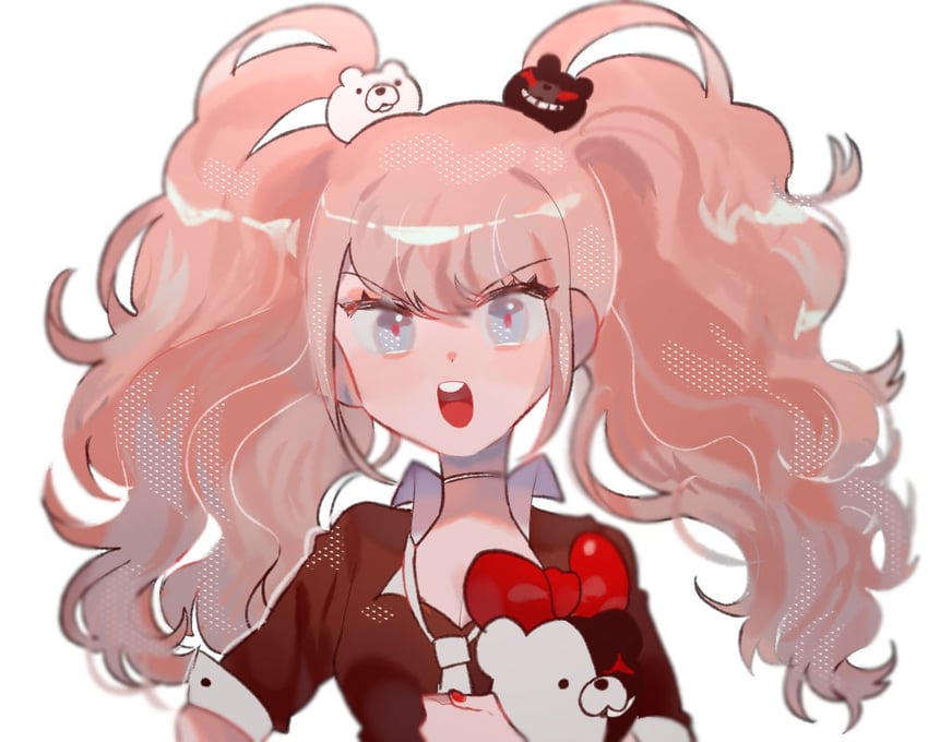 enoshima junko and monokuma (danganronpa and 1 more) drawn by g0m_0
