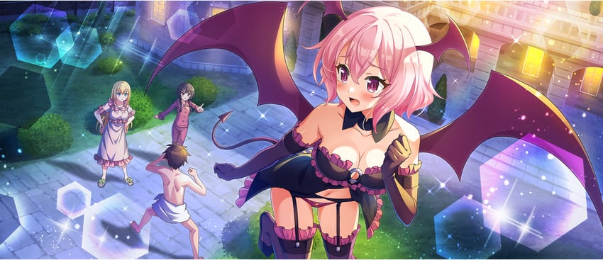 megumin, darkness, satou kazuma, and shinjin succubus (kono subarashii sekai ni shukufuku wo! and 1 more)