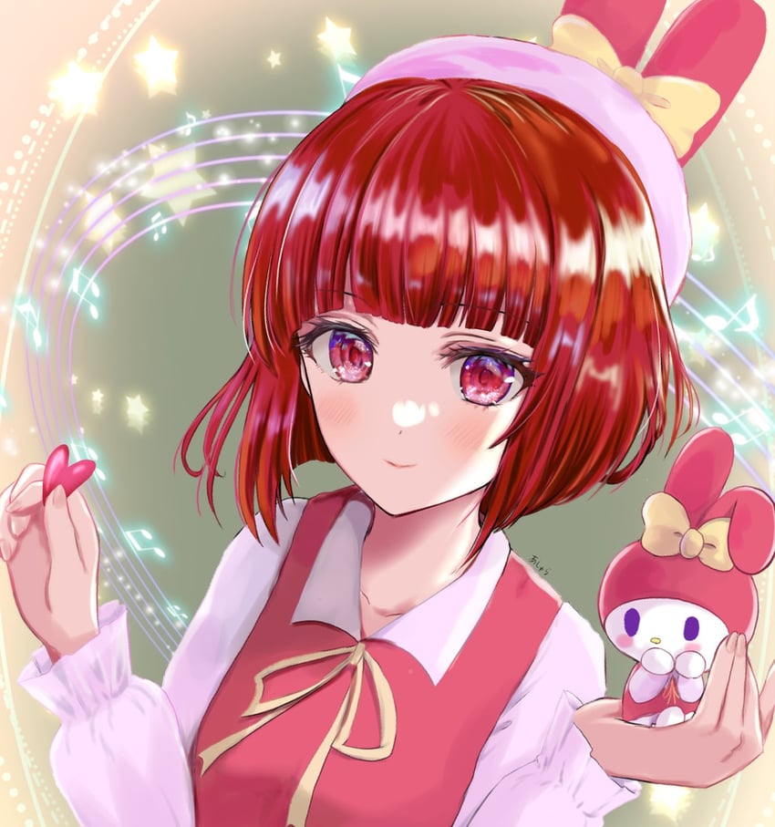 arima kana and my melody (oshi no ko and 2 more) drawn by asyura0925