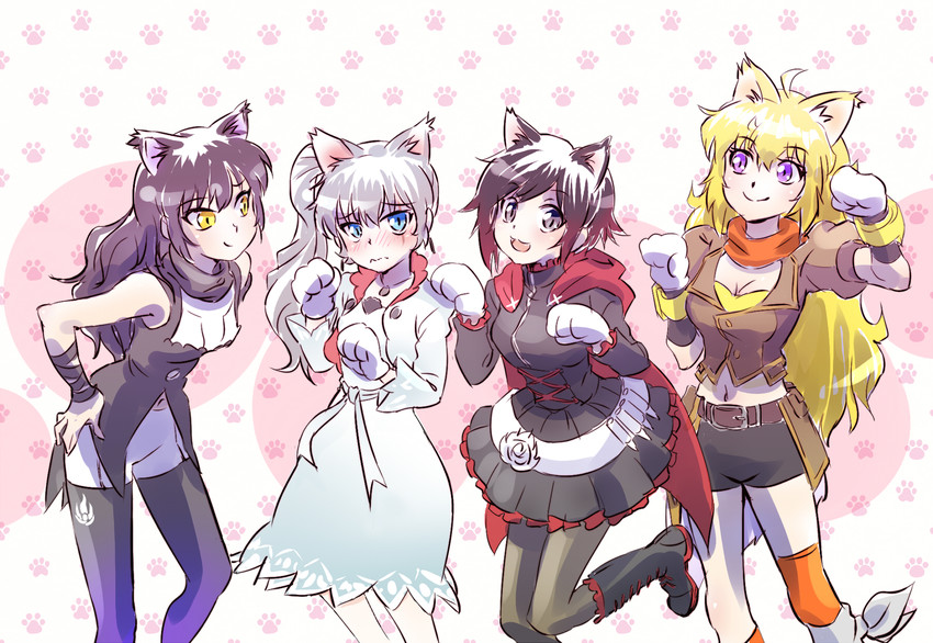 ruby rose, weiss schnee, yang xiao long, and blake belladonna (rwby) drawn by iesupa