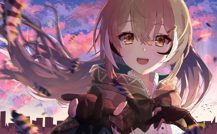 nanashi mumei (hololive and 1 more) drawn by manganeso