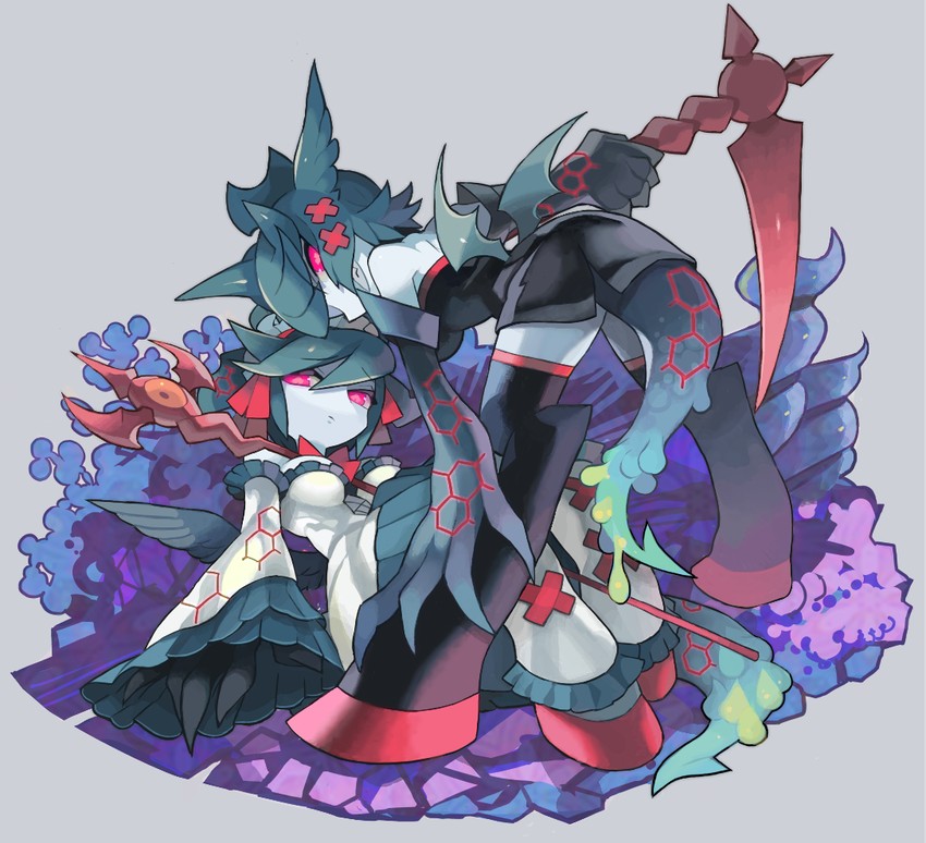 queen morte and ellis morte (kaiten muten-maru) drawn by santou_suihei