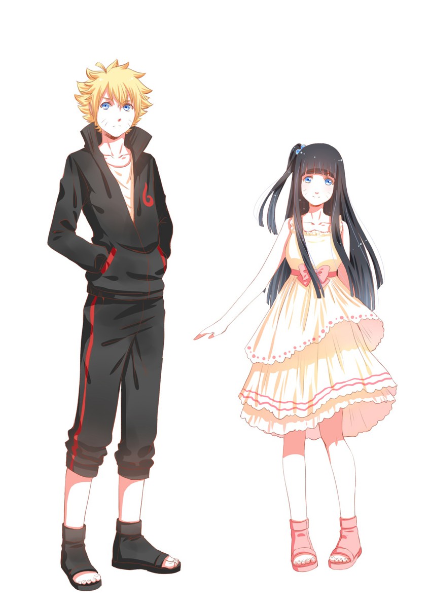 uzumaki boruto and uzumaki himawari (naruto) drawn by haneru