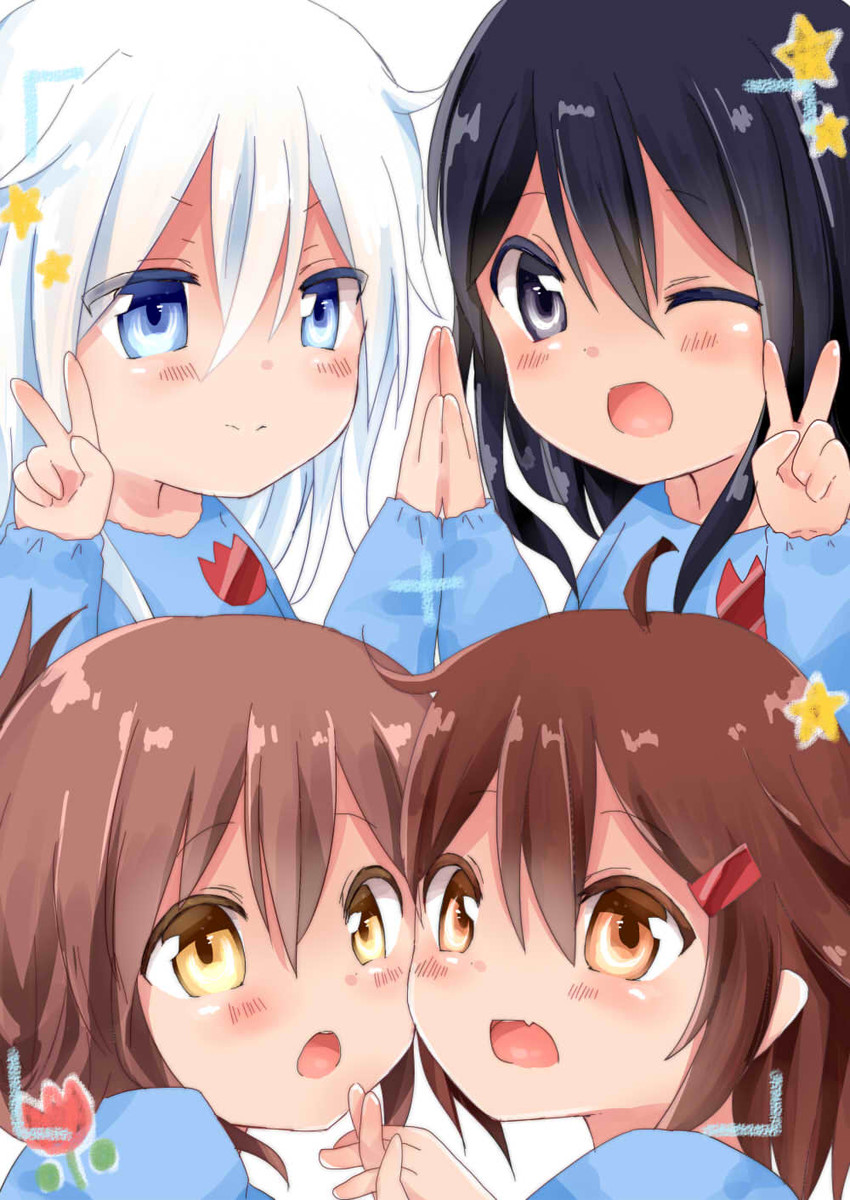 hibiki, inazuma, ikazuchi, and akatsuki (kantai collection) drawn by namekuji_(namekuzu)