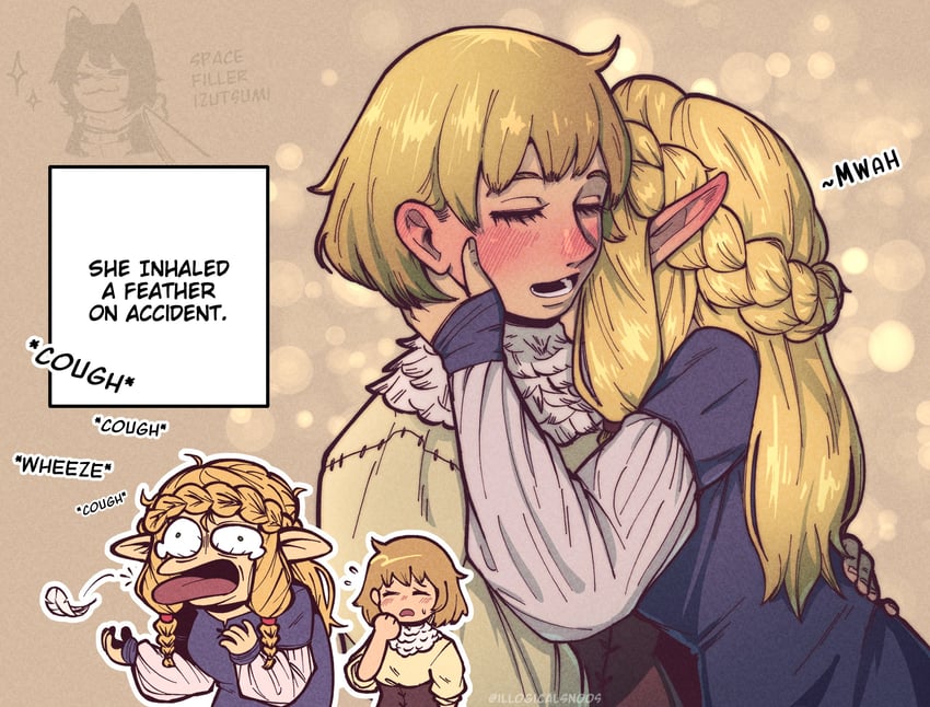 marcille donato, falin touden, and izutsumi (dungeon meshi) drawn by illogical_snoos
