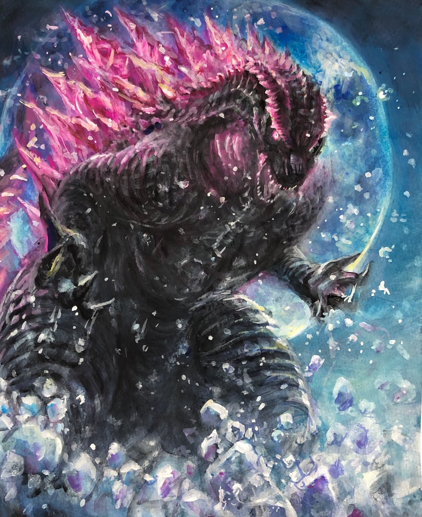 godzilla and godzilla evolved (godzilla and 3 more) drawn by g.n.a