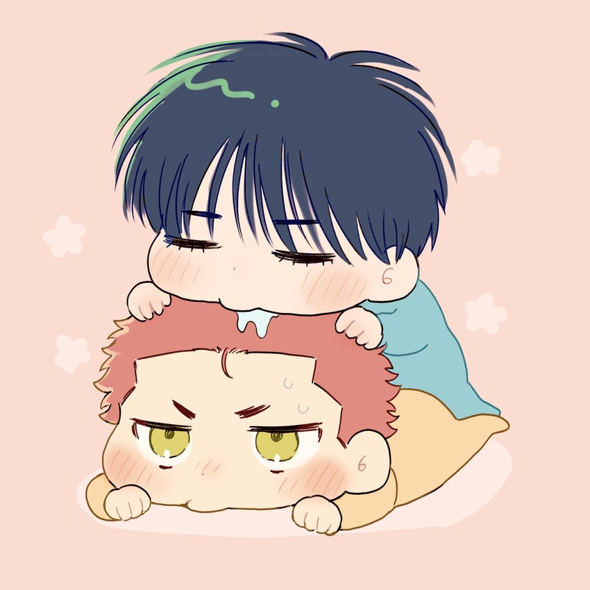sakuragi hanamichi and rukawa kaede (slam dunk) drawn by oimo_yeah