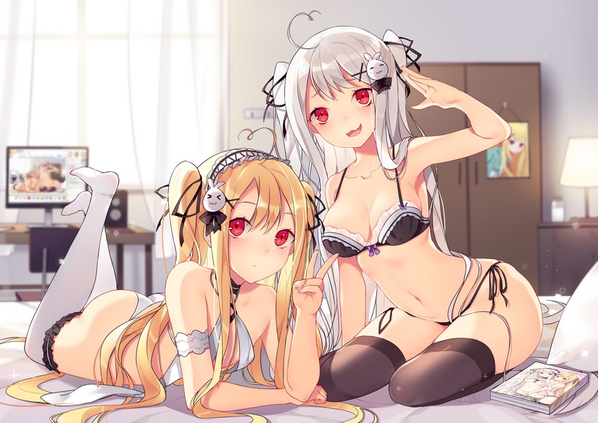 tokisaki mio and tokisaki asaba (original) drawn by niliu_chahui and sela_(08180074)