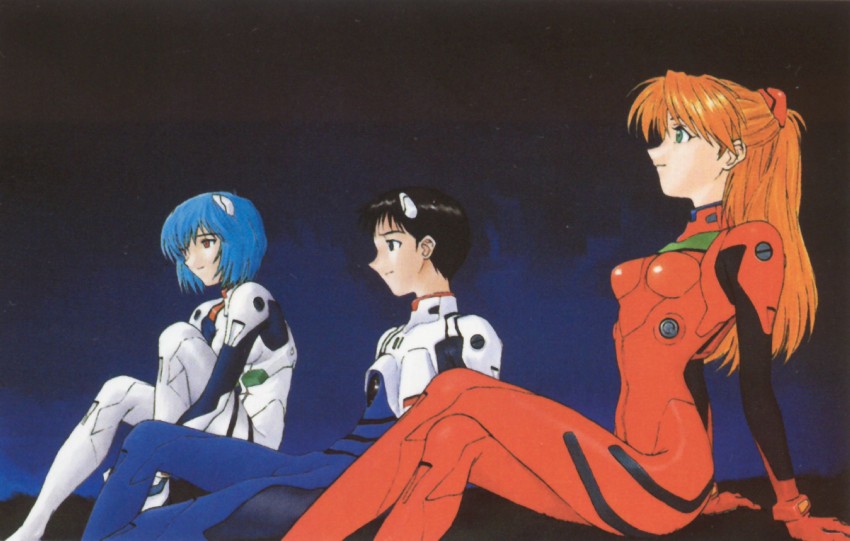 souryuu asuka langley, ayanami rei, and ikari shinji (neon genesis evangelion)
