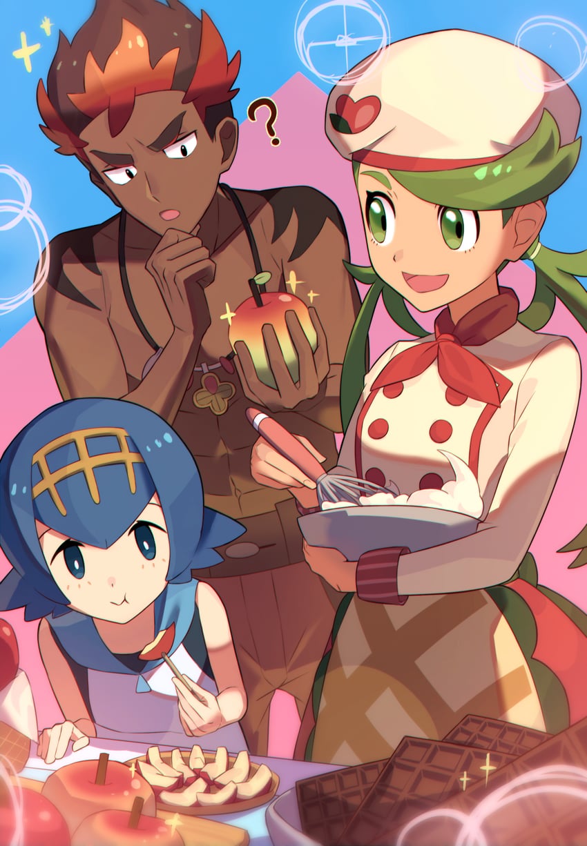 lana, mallow, and kiawe (pokemon and 2 more) drawn by natupath_summer