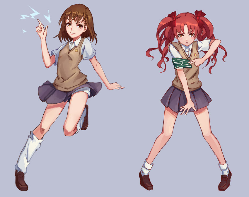 misaka mikoto and shirai kuroko (toaru majutsu no index and 1 more) drawn by mool_yueguang