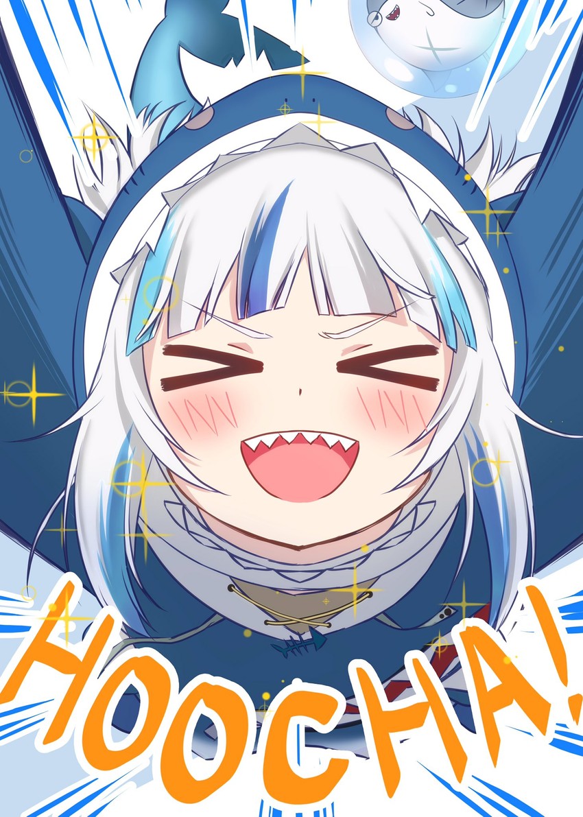 gawr gura and bloop (hololive and 1 more) drawn by weizen