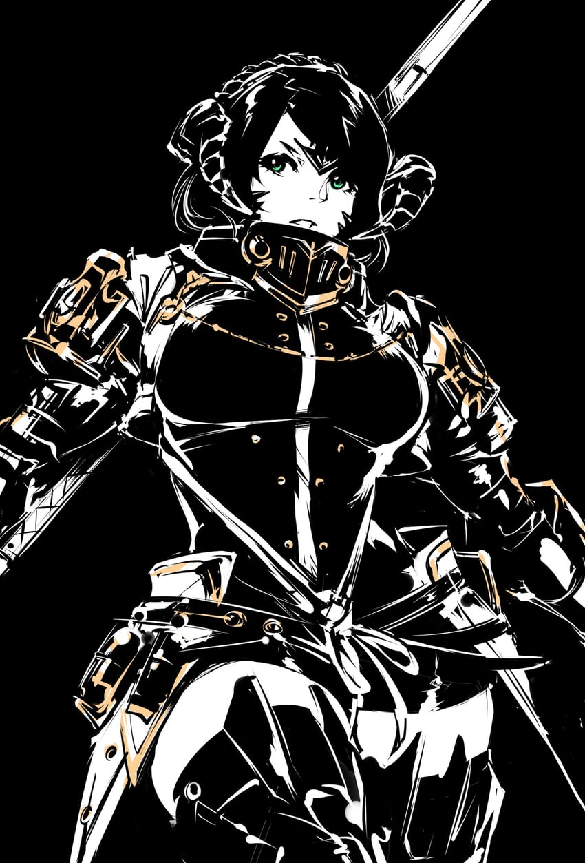 warrior of light (original and 2 more) drawn by andyface