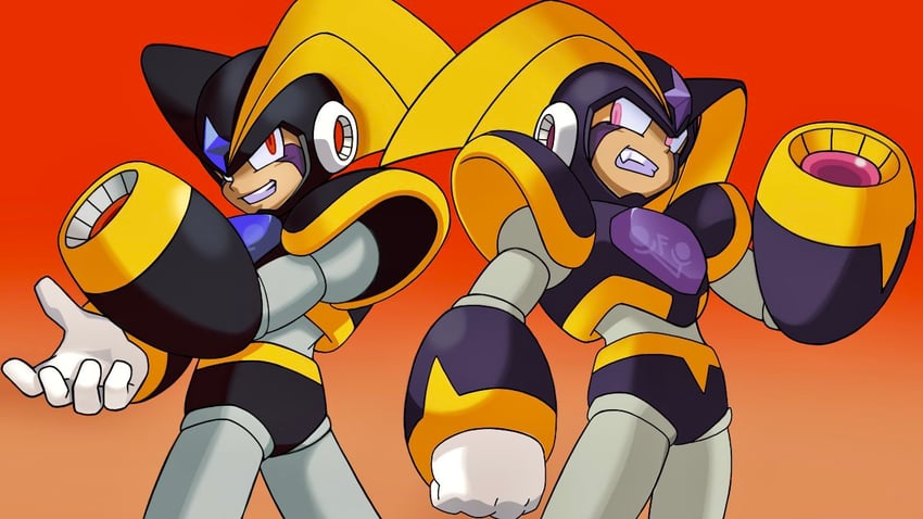 bass (mega man and 1 more) drawn by sprinqgueen