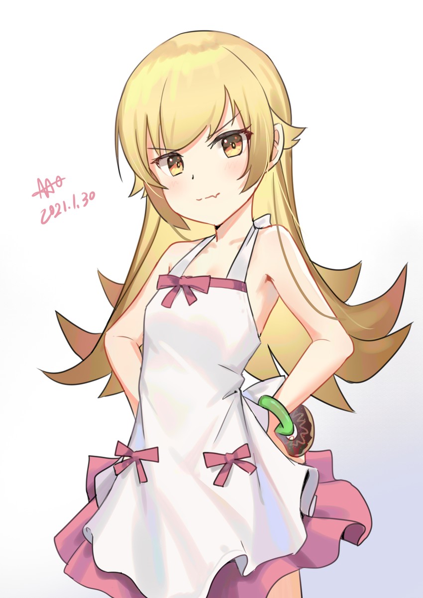 oshino shinobu (monogatari and 1 more) drawn by qianduan_mozhi