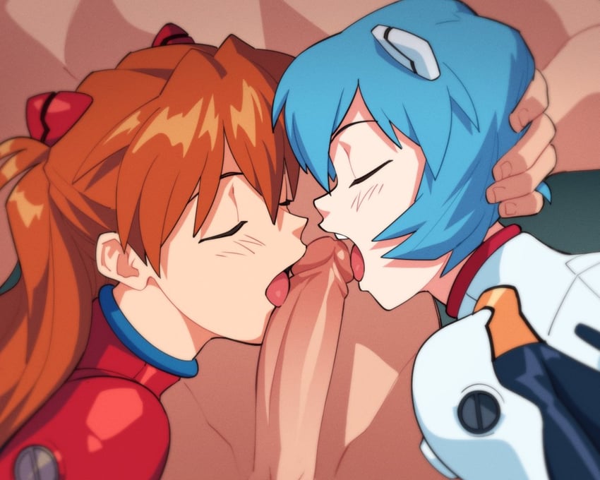 souryuu asuka langley and ayanami rei (neon genesis evangelion) drawn by suoiresnu